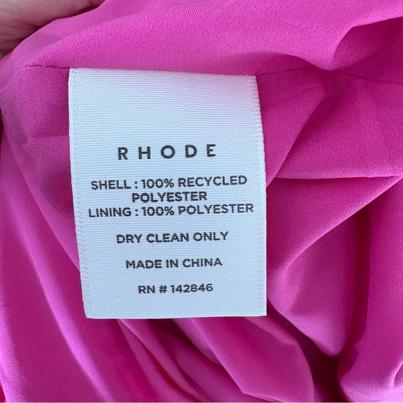 $595 NWT RHODE “Viola” Ruffle Midi Dress in Malibu Pink Sz 2 - Picture 11 of 13